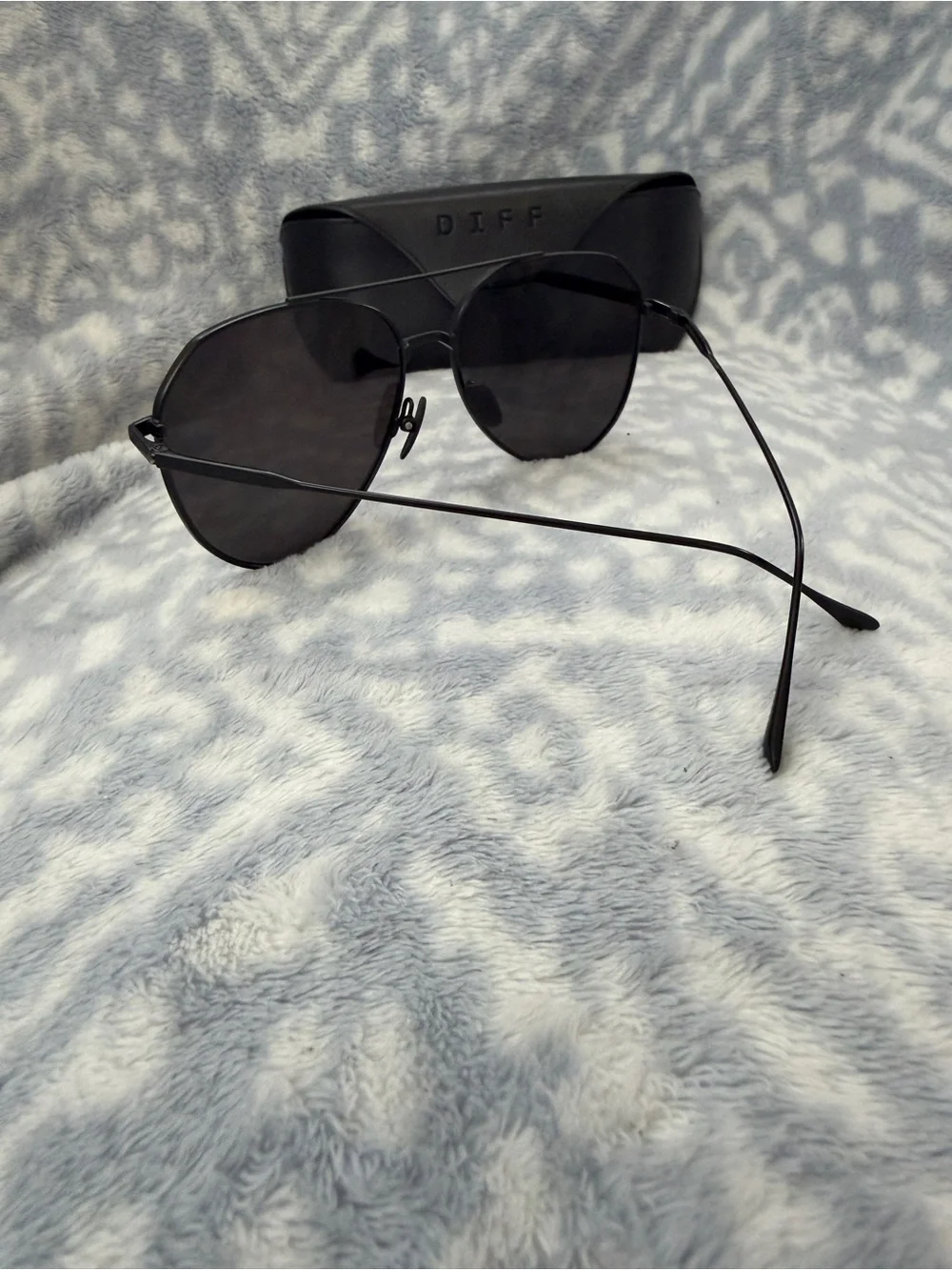 Diff Eyewear Dash Unisex Matte Black Sunglasses Metal Aviator Polarized